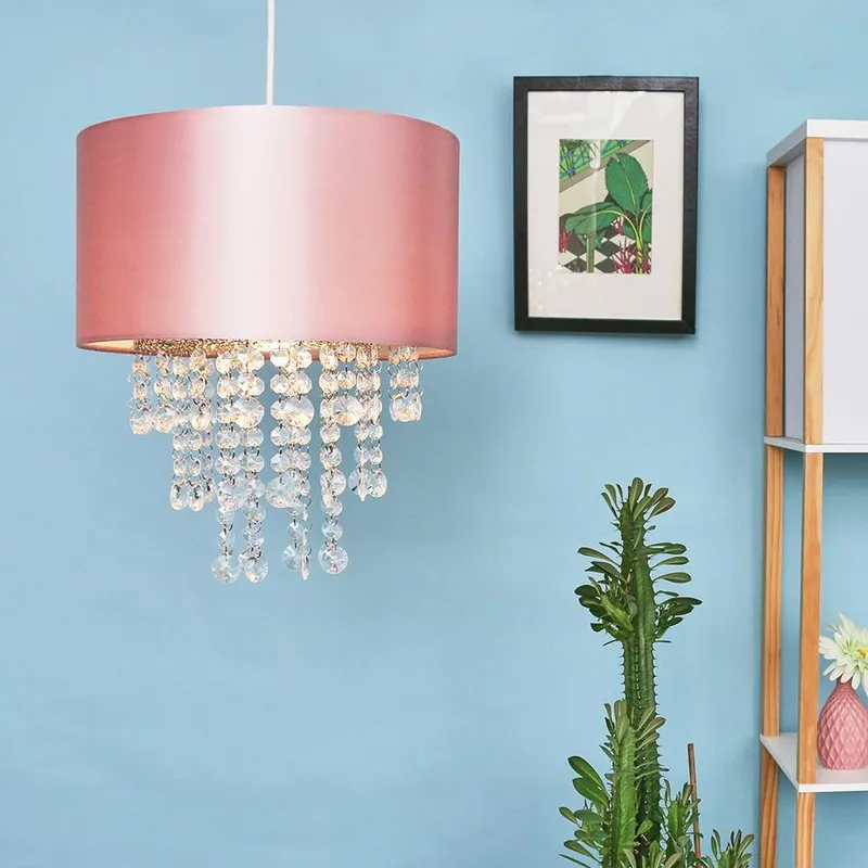 ValueLights Pink Ceiling Pendant Droplets Shade Pink