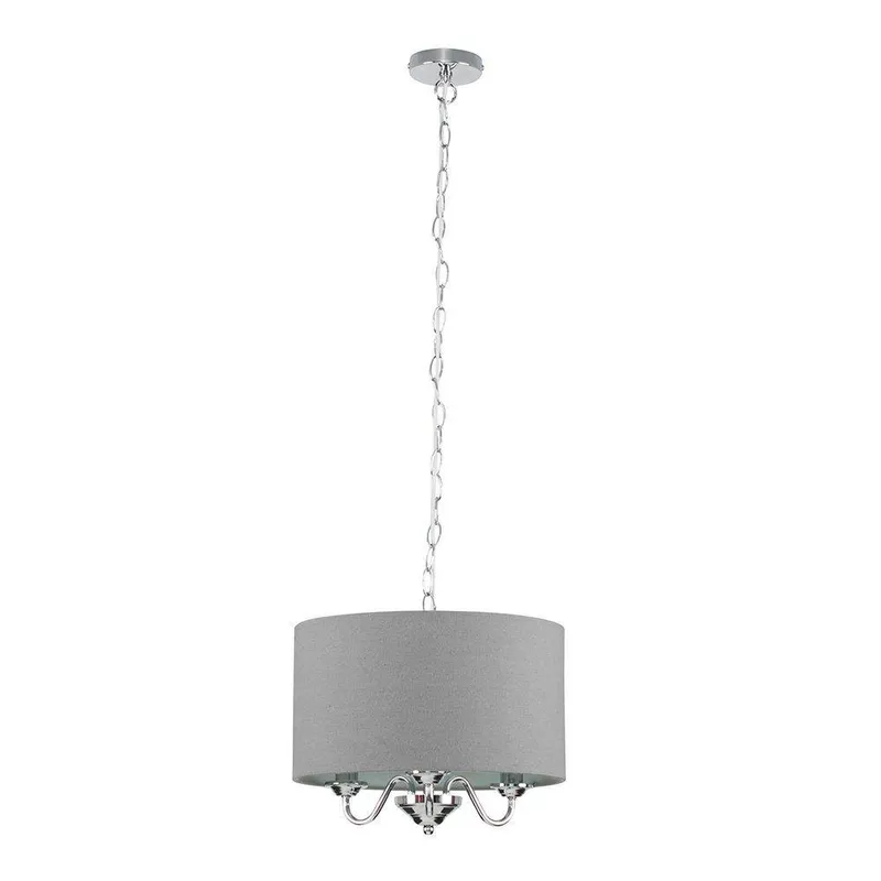 ValueLights Rocha 3 Way Silver Ceiling Light Pendant Silver