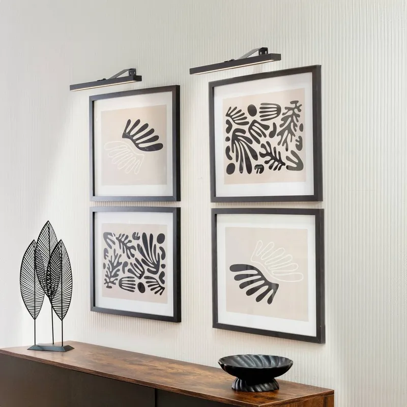 ValueLights Ryle Set of 2 Rechargeable Easy Fit Wall Touch Light Fittings in Black Black
