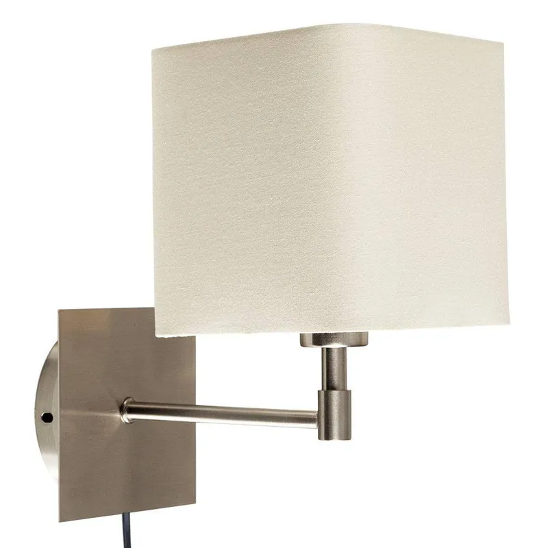 ValueLights Sheldon Brushed Chrome Indoor Wall Light in Metallic Silver Metallic Silver