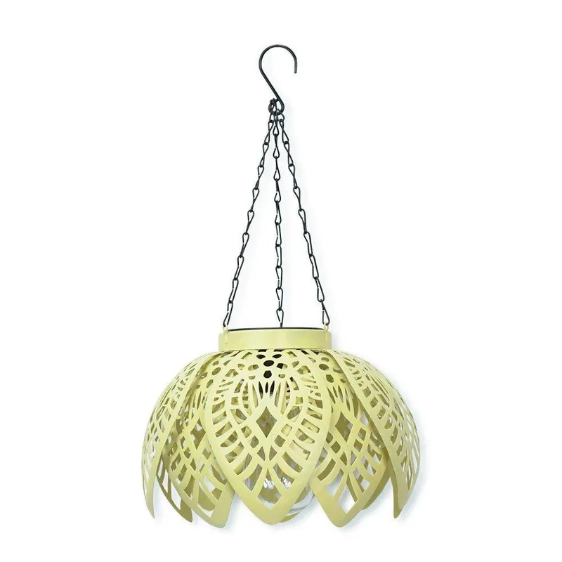 ValueLights Solar Powered Yellow Colour Pop Hanging Lantern Light - Yellow