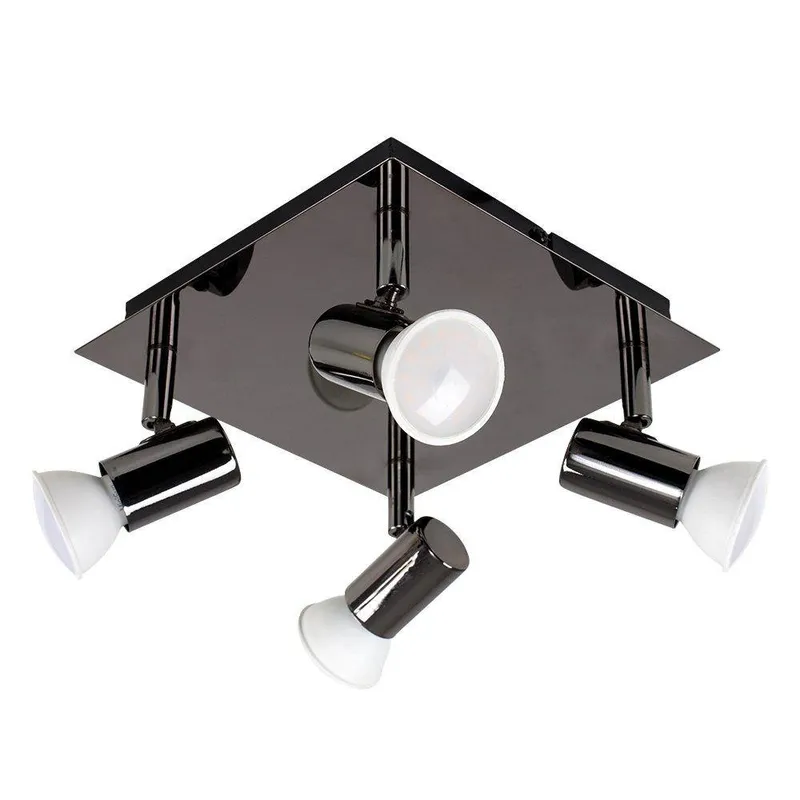 ValueLights Spotlight 4 Way Black Ceiling Bar Spotlight Black