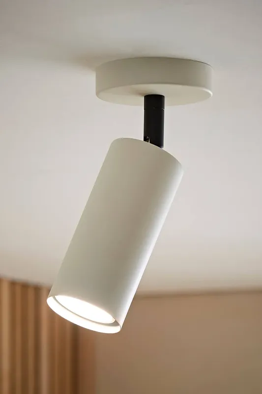 ValueLights Taylor Matte Adjustable Tube Spotlight Ceiling Light in Cream Cream