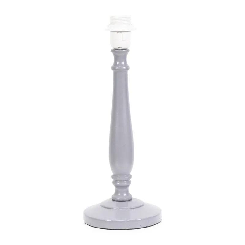 ValueLights Victoria Traditional Wooden Stem Table Lamp Base in Grey - Grey