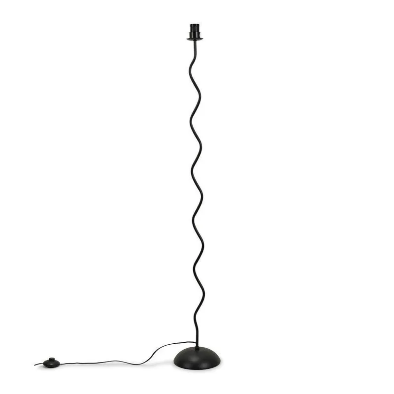 ValueLights Wiggle Black Metal Floor Lamp Base - Black