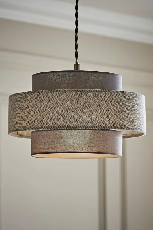 ValueLights Weaver Grey Ceiling Pendant Shade - Grey