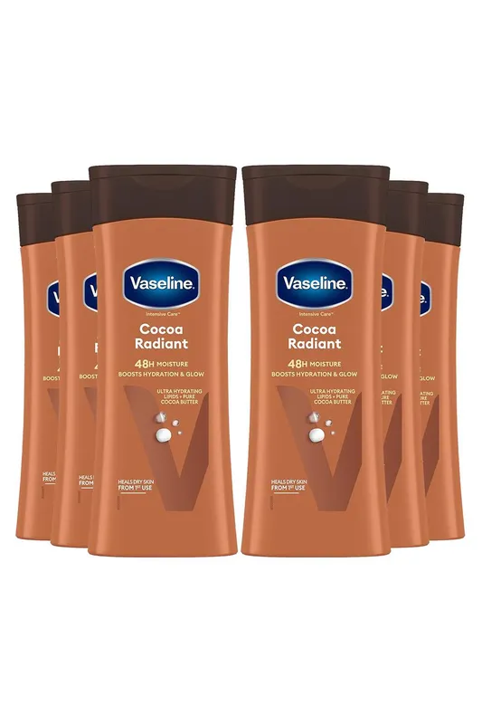 Vaseline Women's 6x of 400ml, Intensive Care Moisture 'Lotion', Cocoa Radian in White White