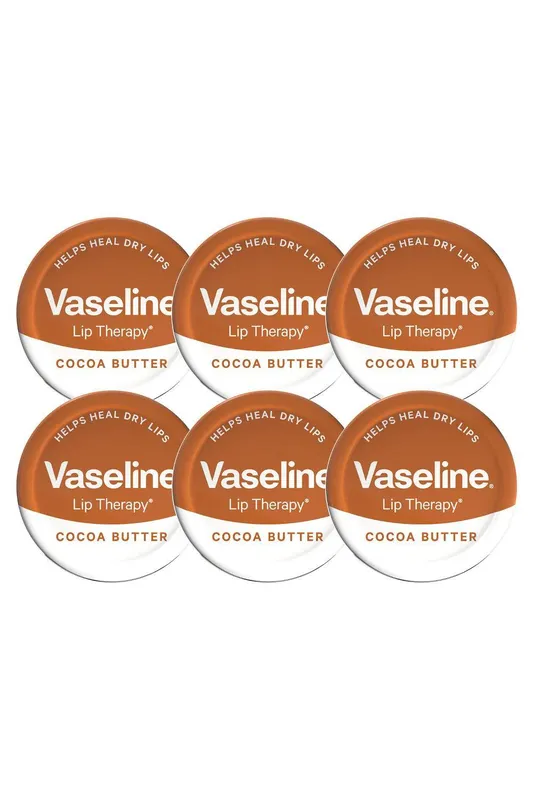 Vaseline 'Lip Therapy' Petroleum Jelly, Cocoa Butter, 6 x 20gm in White - White