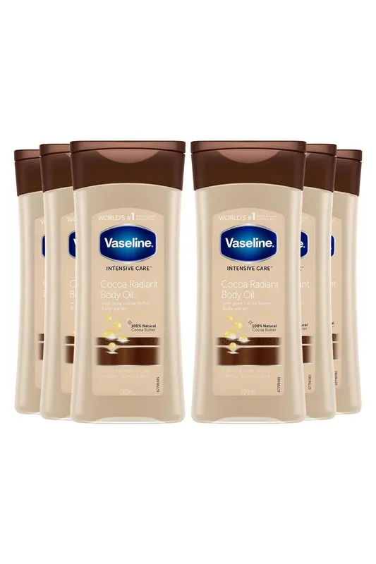 Vaseline Women's 'Body Gel Oil' Intensive Care Cocoa Radiant 200ml, 6pk in White White