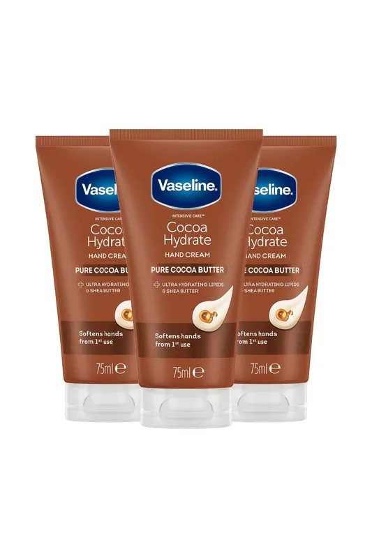 Vaseline Women's 'Hand Cream' Intensive Care Pure Cocoa Butter 75ml, 3 Pack in White White female