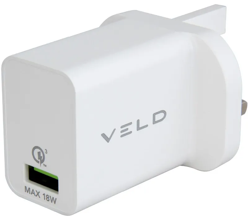 Veld VH18AW Super-Fast 18 W USB Wall Charger - White