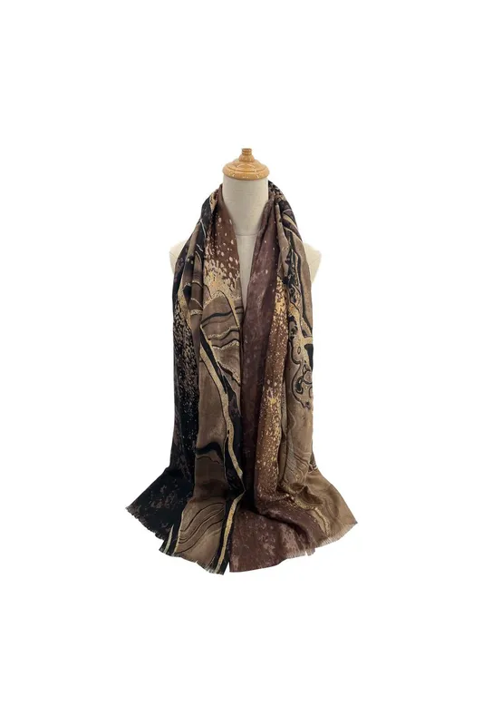 Vellin Women's Marble Print Lightweight Fashion Scarf - Multicolor