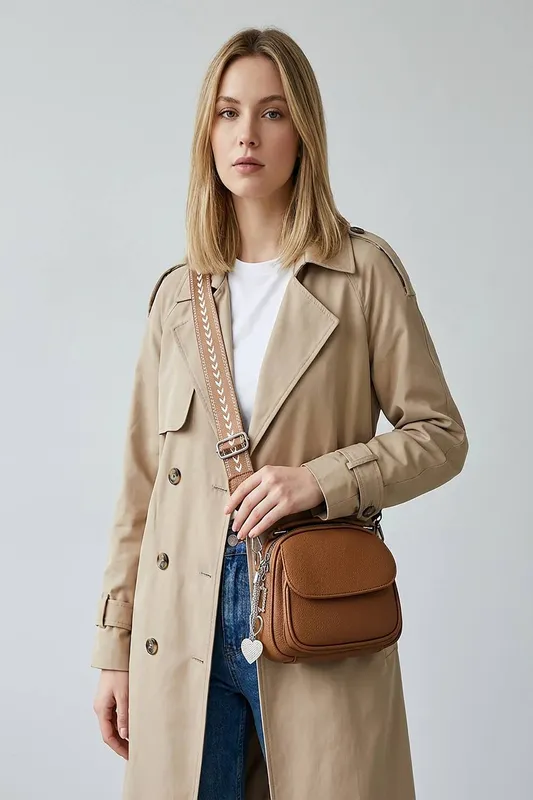 Vellin Women's Mini Crossbody Bag w/ Textured Finish & Adjustable Strap in Tan Tan One Size female