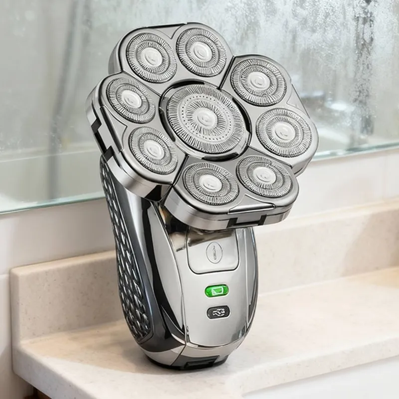 Ventryn 9D Bald Head Shaver Cordless Wet Dry Rotary Razor for Men in Silver Silver
