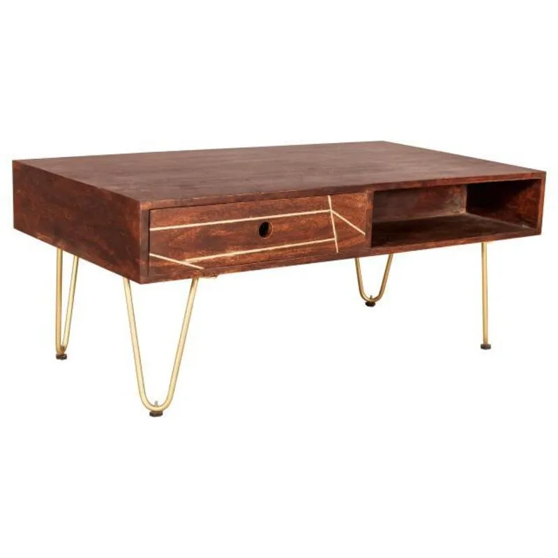 Verty Furniture - Rectangular Coffee Table Dallas Dark Mango - Dark Wood