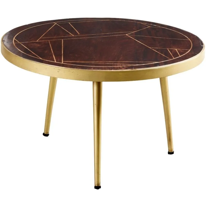 Verty Furniture - Round Coffee Table Dallas Dark Mango - Dark Wood