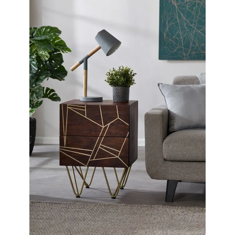 Verty Furniture - Side Table Dallas Dark Mango - Dark Wood