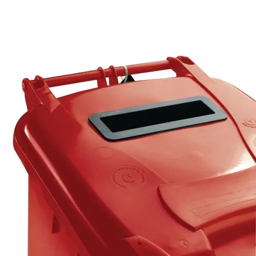 Unbranded Confidential Waste Wheelie Bin 120 Litre Red