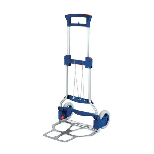Unbranded Lightweight Folding Truck 480x490x1010mm Silver/Blue 312504