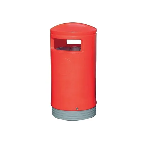 Unbranded Outdoor Hooded Top Bin 75 Litre Red