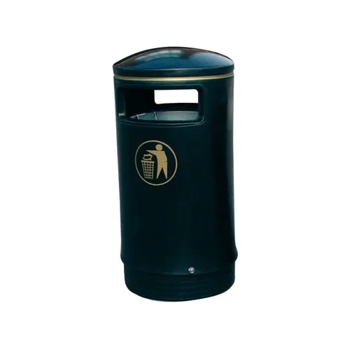 Unbranded Outdoor Hooded Top Bin 75 Litre Victorian Black