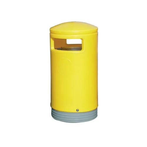 Unbranded Outdoor Hooded Top Bin 75 Litre Yellow