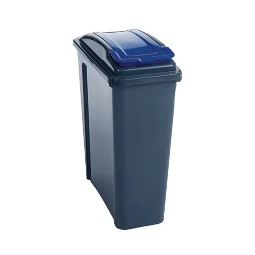 Vfm Recycling Bin With Lid 25 Litre Blue