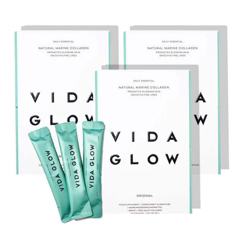 Vida Glow Natural Marine Collagen Sachets Original 30 x 3g Sachets 3 M