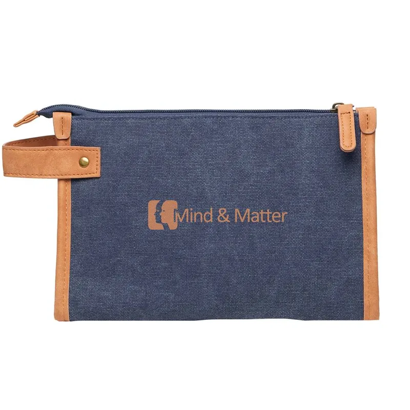 Vinga Unisex Bosler Canvas Toiletry Bag in Navy Navy One Size female