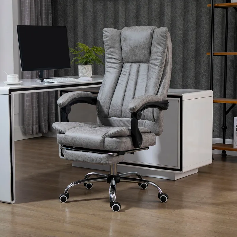 Vinsetto - Executive Office Chair Computer Desk Chair for Home w/ Footrest Grey