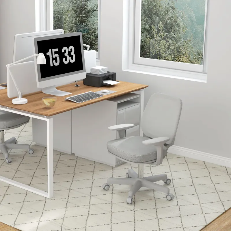 Vinsetto Office Chair, 360 Degree Swivel Desk Chair with Wheels, Grey