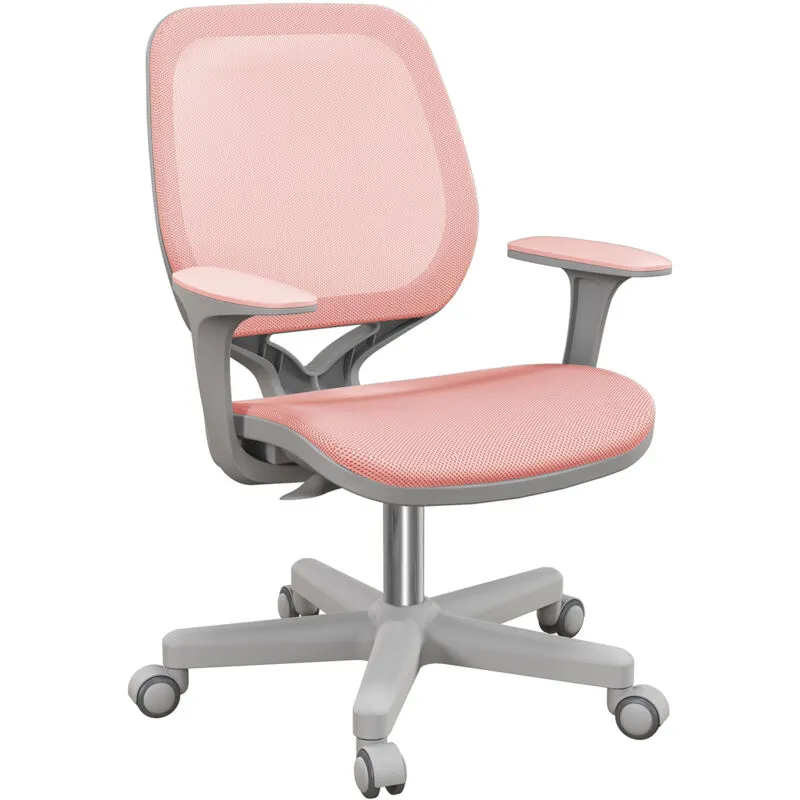 Vinsetto Office Chair, 360 Degree Swivel Desk Chair with Wheels, Pink Pink