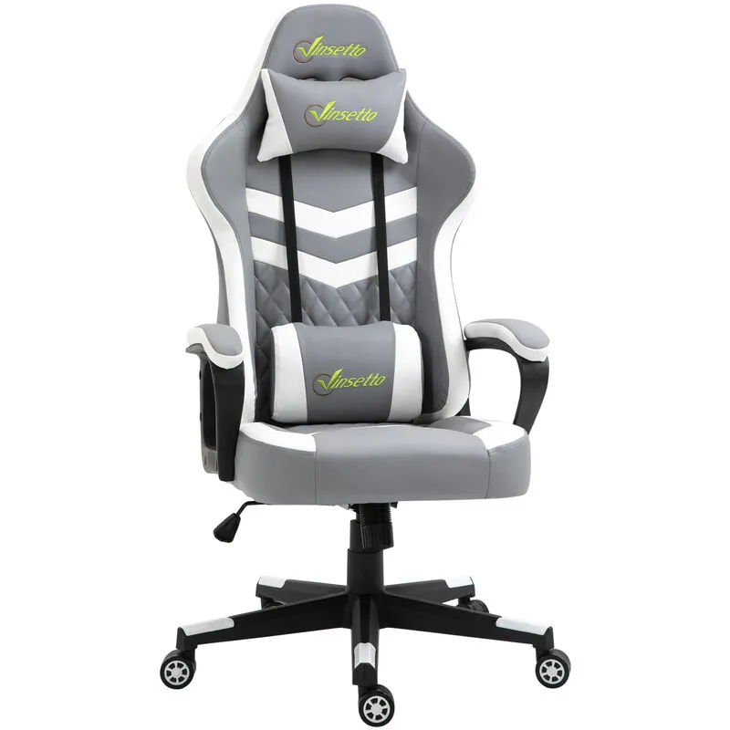 Vinsetto - Racing Gaming Chair w/ Lumbar Support, Headrest, Gamer Office Chair Grey