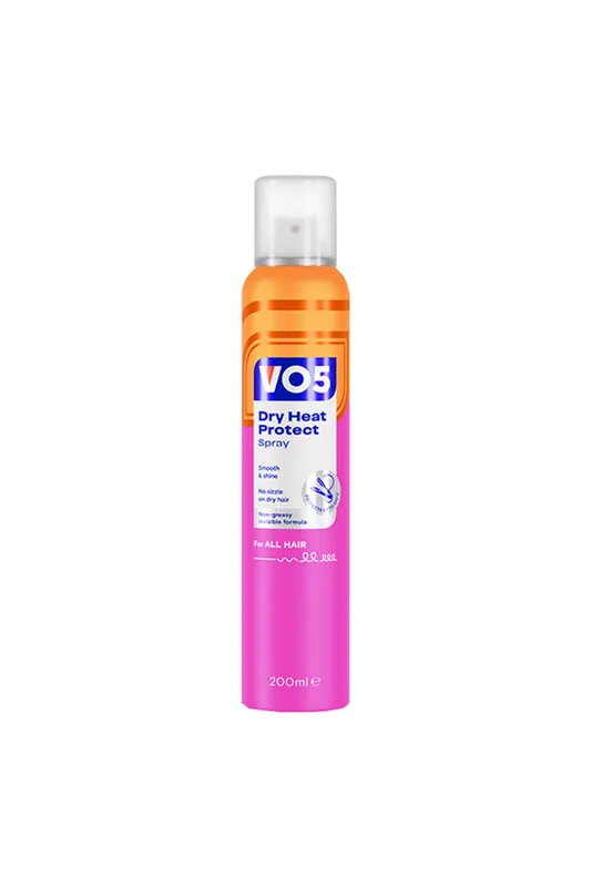VO5 Dry Heat Protect Spray 200ml Anti-Frizz Shine Boost 'Hair Mist' UK in White - White - Size: One Size
