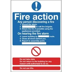 Vogue Fire Action Sign