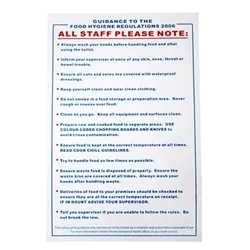 Vogue Food Safety Act 2006 Guidance Sign