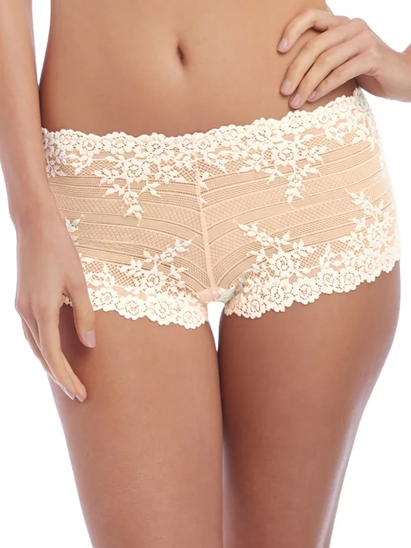 Wacoal Womens Embrace Lace Boyshort - Beige Spandex - Size Large