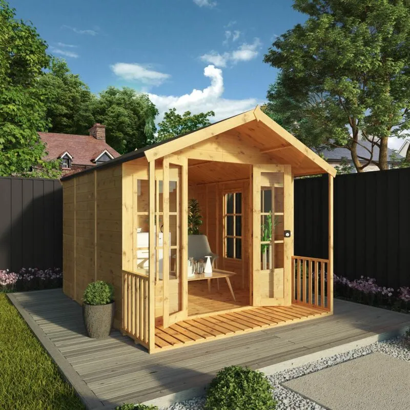 8 x 10 Mercia Premium Traditional T&G; Summerhouse with Veranda