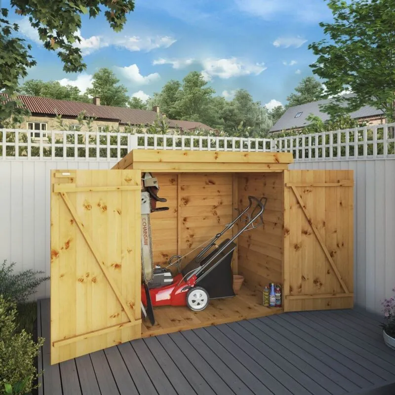 Mercia 3 x 5 Ft Tongue & Groove Pent Mower Store - L103.3 x W144 x H143.6 cm in Brown Brown