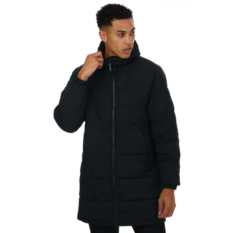 Weekend Offender Mens Saskatoon Long Jacket In Navy Nylon - Size 2xl