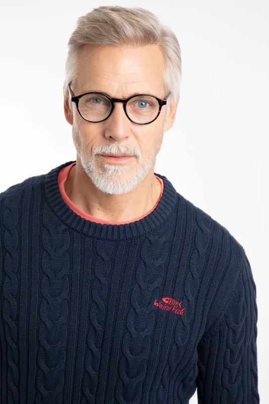 Weird Fish Griffen Mens Cable Knit Jumper