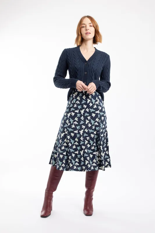 Weird Fish Romaro Womens Printed Jersey Midi Skirt - - Size: 8