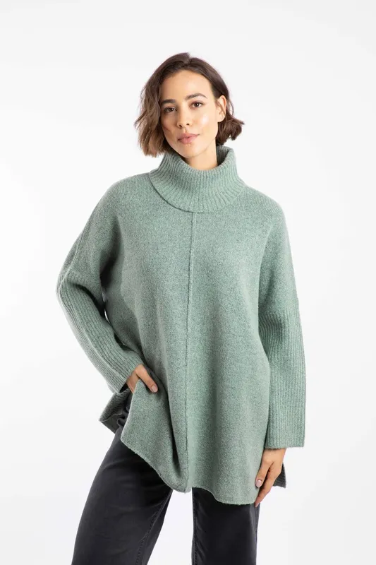 Weird Fish Carolyn Womens Roll Neck Tunic Jumper - - Size: 10