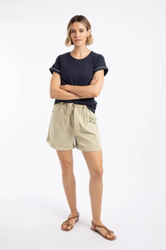 Weird Fish Women's Cynthia Cotton Twill Shorts in Nude Size: 8 Nude