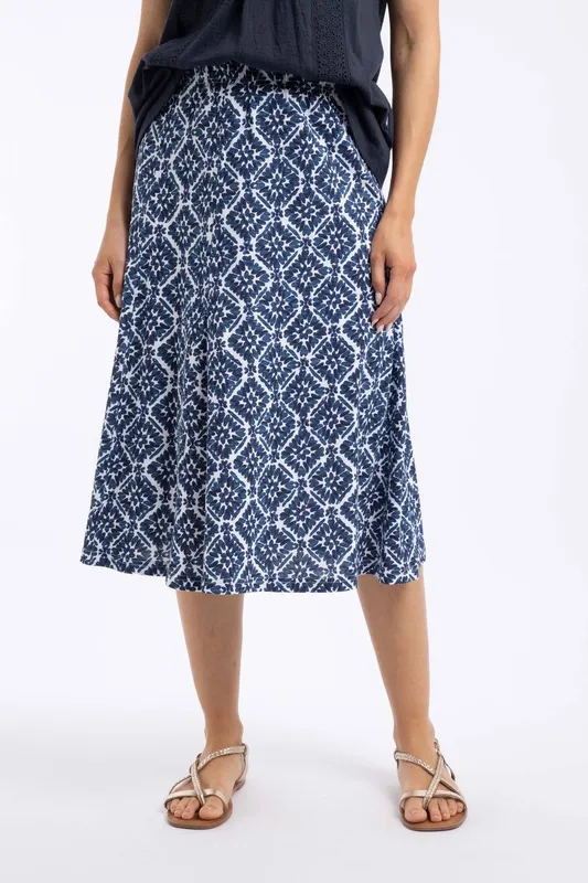 Weird Fish Women's Romaro Skirt, Blue 10