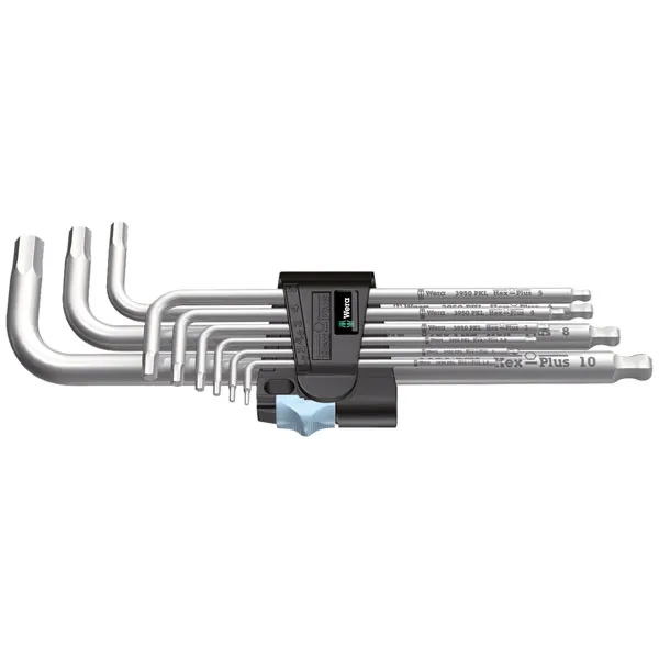 Wera 05022720001 3950PKL/9 Stainless Steel Hex Socket L-Keys, 9-Pi...