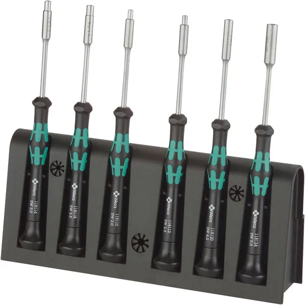 Wera 05118158001 2069/6 Kraftform Micro Nutdrivers, Set of 6
