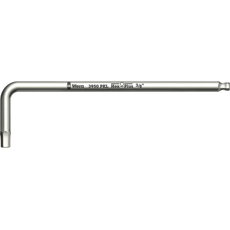 Wera 3950PKL Stainless Steel Ball End Hexagon Allen Key Imperial 3/16"