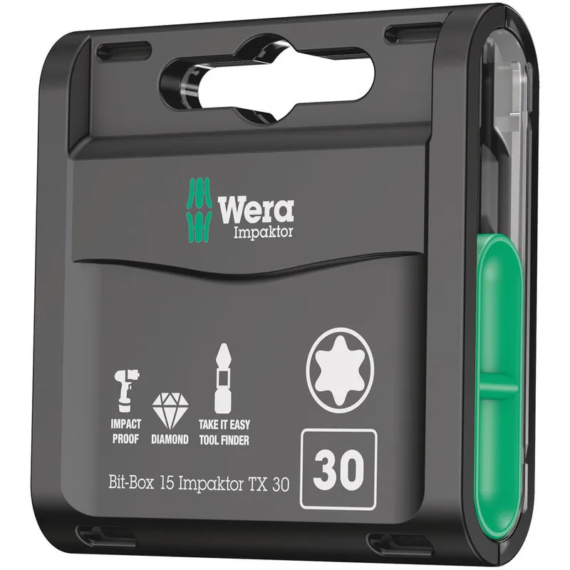 Wera Bit-Box Impaktor Torx Screwdriver Bits T30 25mm Pack of 15