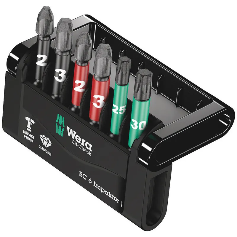 Wera Impaktor 6 Piece Bit-Check Impact Screwdriver Bit Set